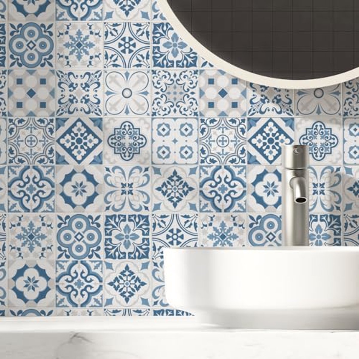 Tegelstickers voor Badkamer en Keuken - Waterdichte PVC Zelfklevende Mozaïektegels 10x10 c