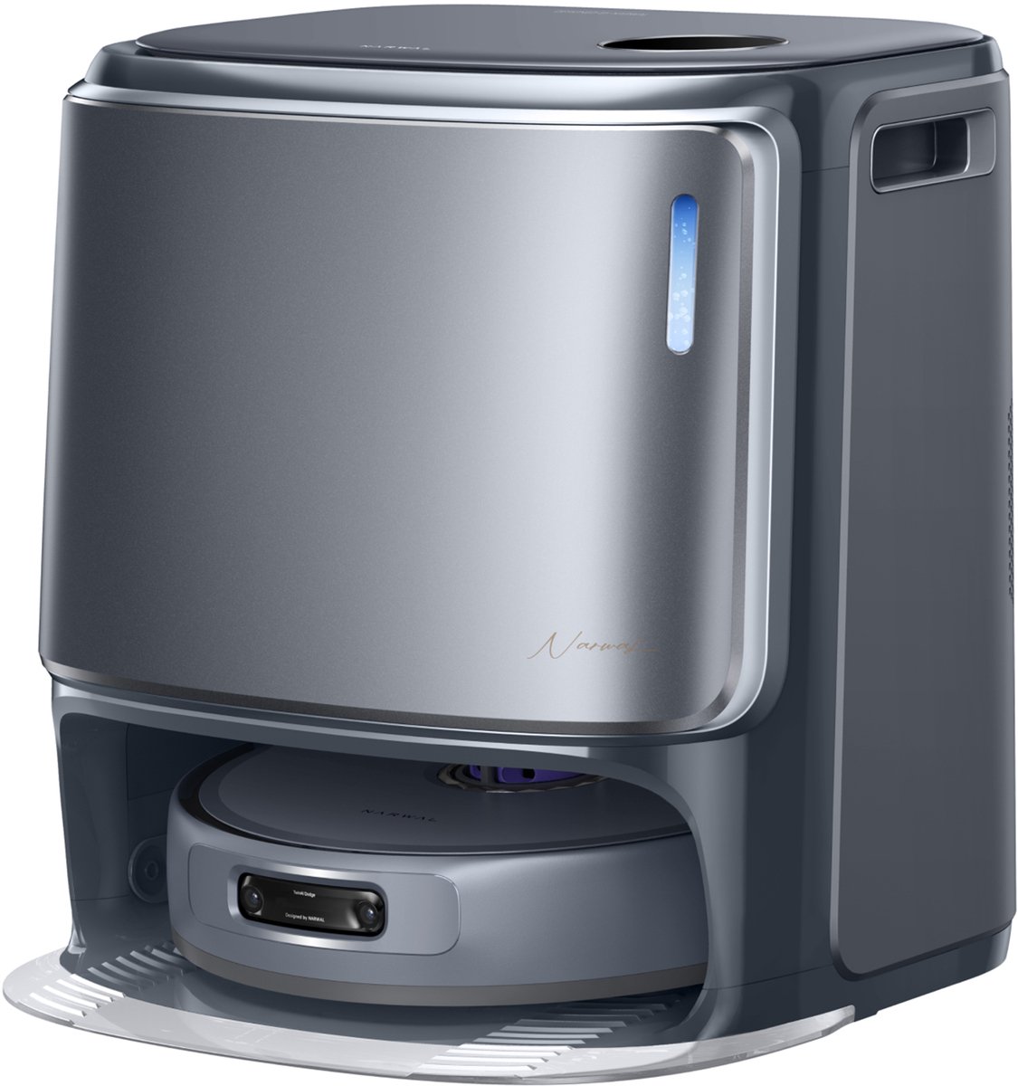 Afbeelding 2 van NARWAL Freo Z10 Ultra robotstofzuiger met zelfledigend basisstation, 18.000 Pa zuigkracht, AI Vision, DirtSense-technologie, klitvrije borstel, 45-75 °C warmwaterreiniging, LDS-navigatie, 8 N dweilen, grijs