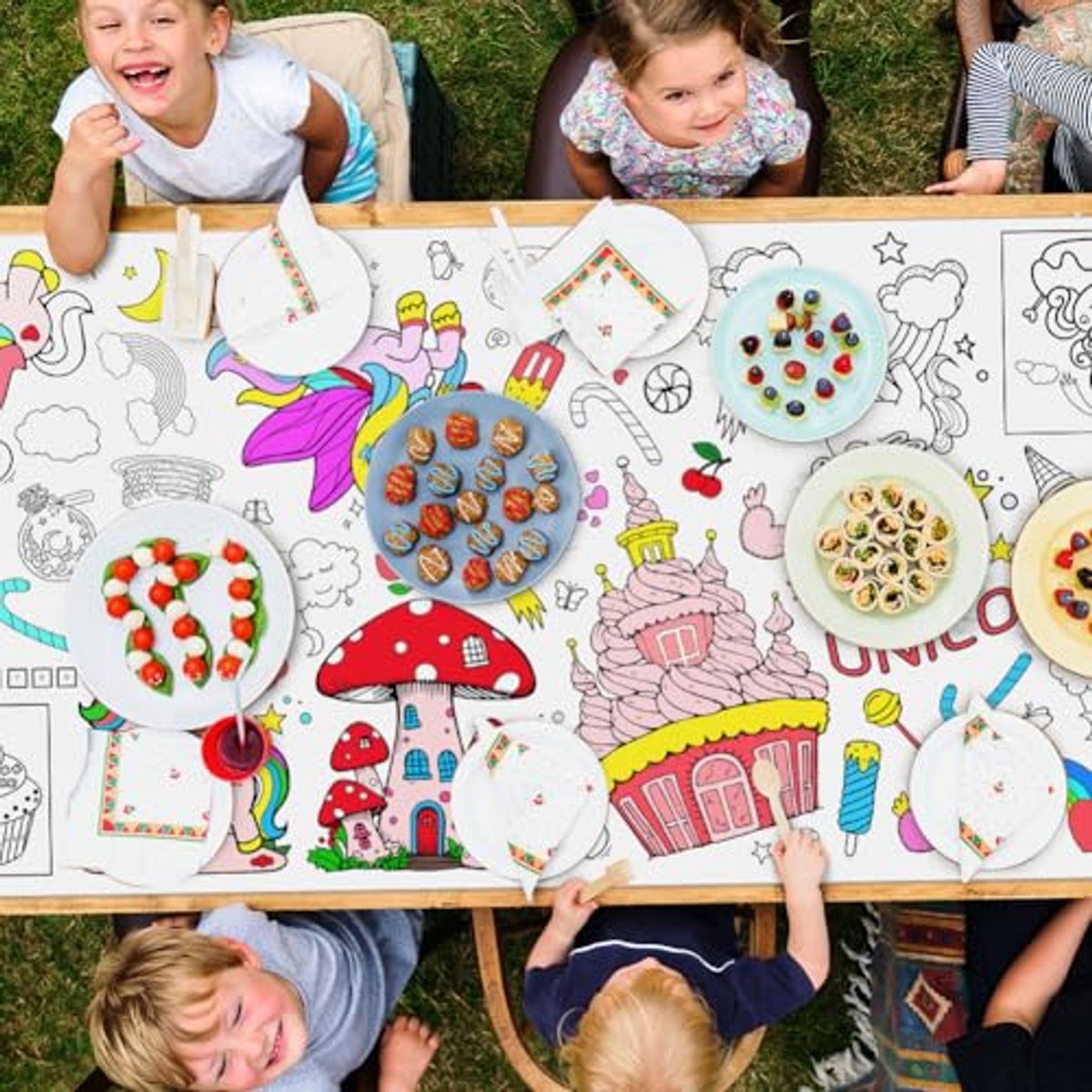 Giant Unicorn Color Tablecloth for Kids - Creative DIY Party Decoration