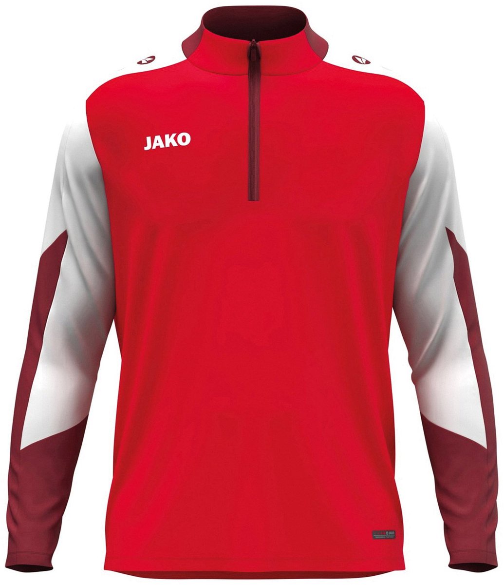 Jako Dynamic Ziptop Heren - Rood / Wit / Donkerrood | Maat: XL