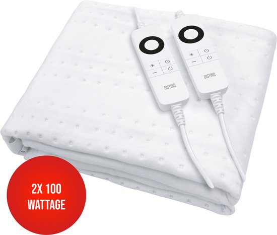 DistinQ Elektrische Onderdeken Dubbel 100W 160x140cm Wit - DistinQ - €53,95