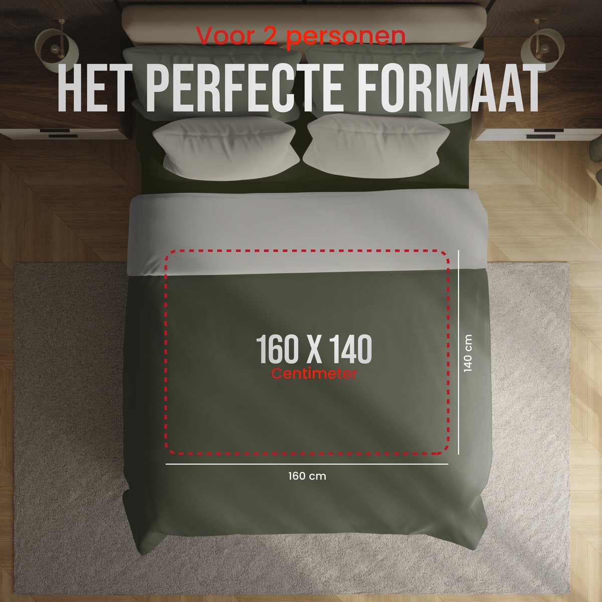 DistinQ Elektrische Onderdeken dubbel 100 Watt - 160x140 cm - tweepersoons - Automatische Uitschakeling - Oververhittingsbescherming - 5 Standen - onderdeken Wit – foto 2