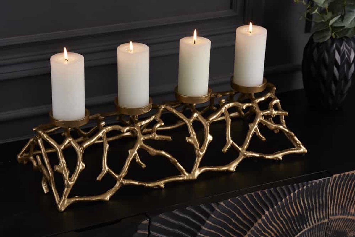 Elegante kaarsenhouder ABSTRACT 60cm goud voor 4 kaarsen - 41280
