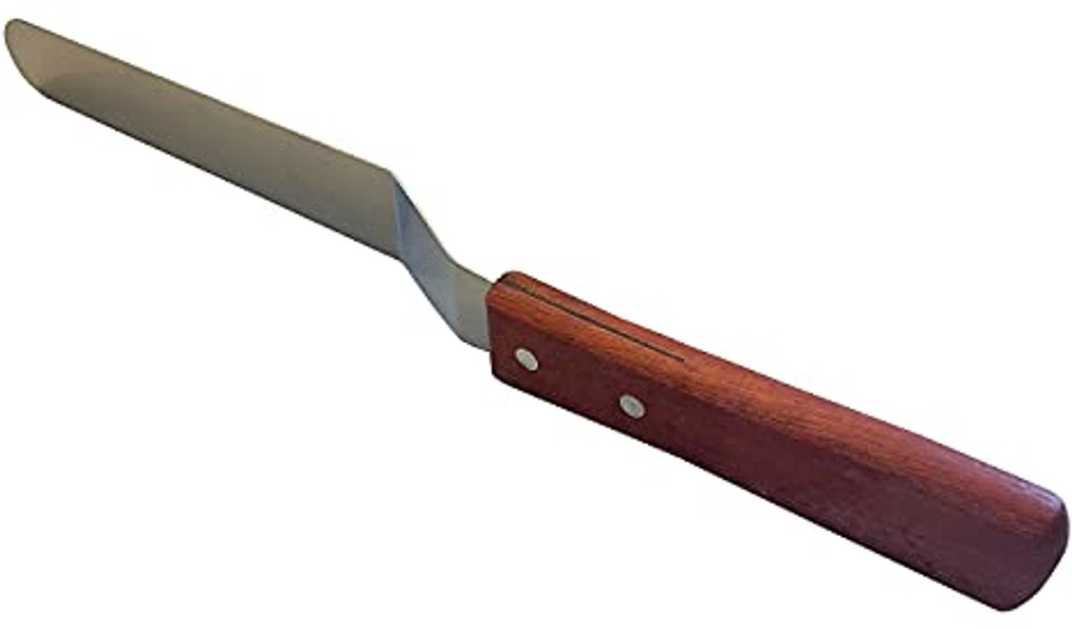 Roestvrijstalen Spatel met Houten Handvat - 20 cm Lang, 3 cm Breed