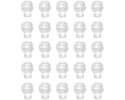 25pcs Clear Round Ball Cord Locks, Single Hole Spring Cord Lock, Elastic Cord Adjuster, Spring Loaded Cord Lock, End Spring Rocker Stop for Use with Drawcords in Shoelaces,, White