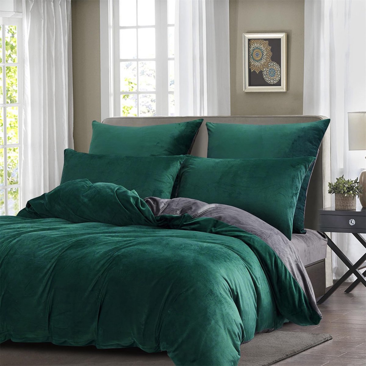 Azomor® Warme en Knusse Winter Dekbedovertrekset van Flanel met Kussenhoezen 200x220 cm