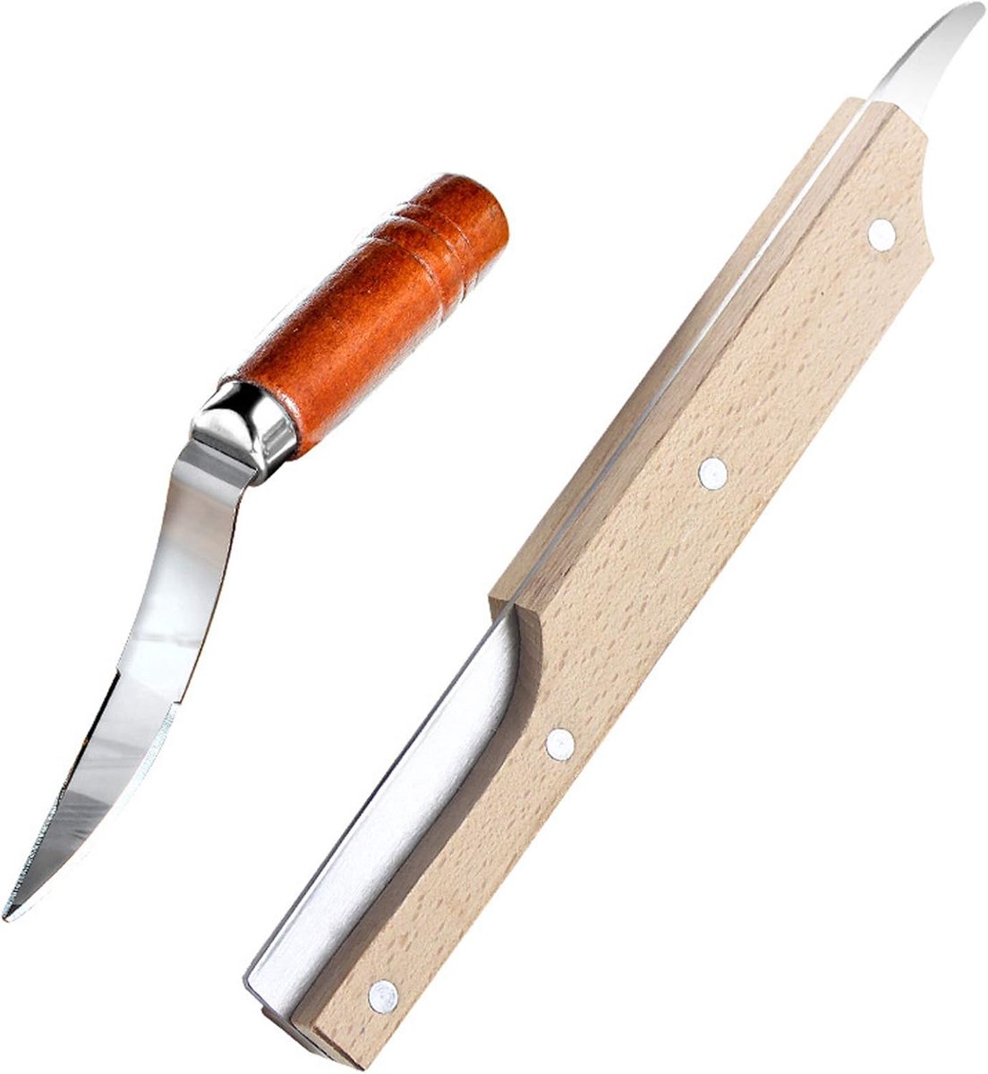 Kokosnootopenerset van roestvrij staal met houten handvat- kokosnootopener van roestvrij staal