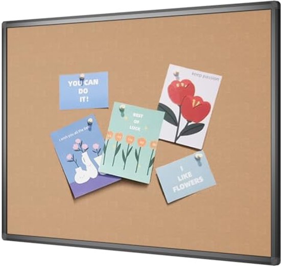 KBW ingesloten prikbord met één glazen deur afsluitbaar, aluminium frame kurkbord breekbestendig prikbord voor school, kantoor, hotel, binnen buiten (24 x 36 inch, zwart en grijs KBW ingesloten prikbord met één glazen deur afsluitbaar, aluminium frame kurkbord breekbestendig prikbord voor school, kantoor, hotel, binnen buiten (24 x 36 inch, zwart en grijs