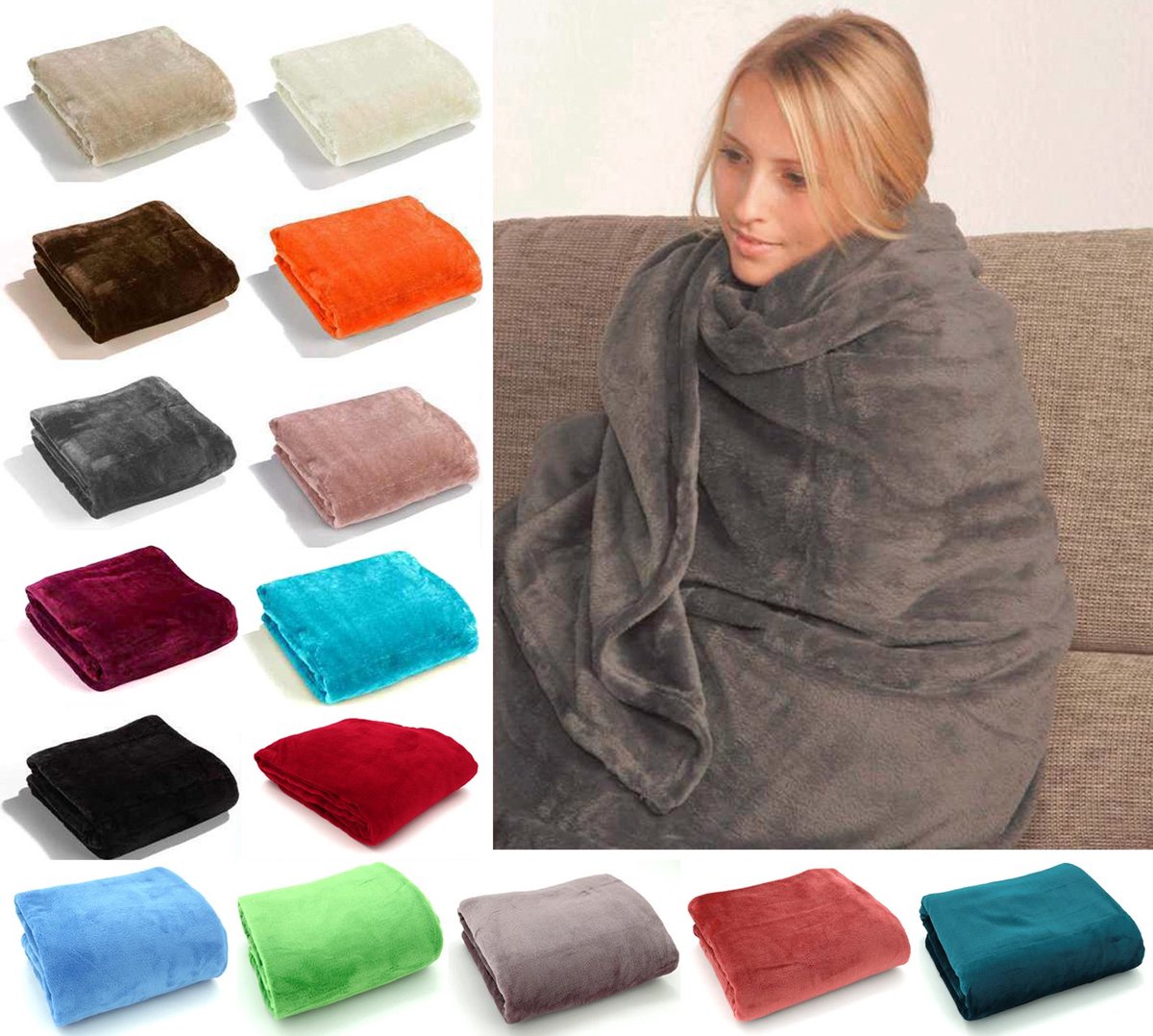 Ibenzoa Luxe grote zachte deken van microvezel voor ultiem comfort en warmte rood