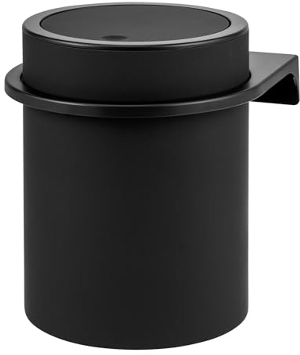 Ronde cosmetica-emmer met wandhouder en schommeldeksel - 5,5 liter, zwart
