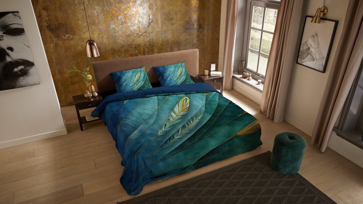 Pure dekbedovertrek veren - Lits jumeaux 240x200/220 cm - Multi - Microvezel