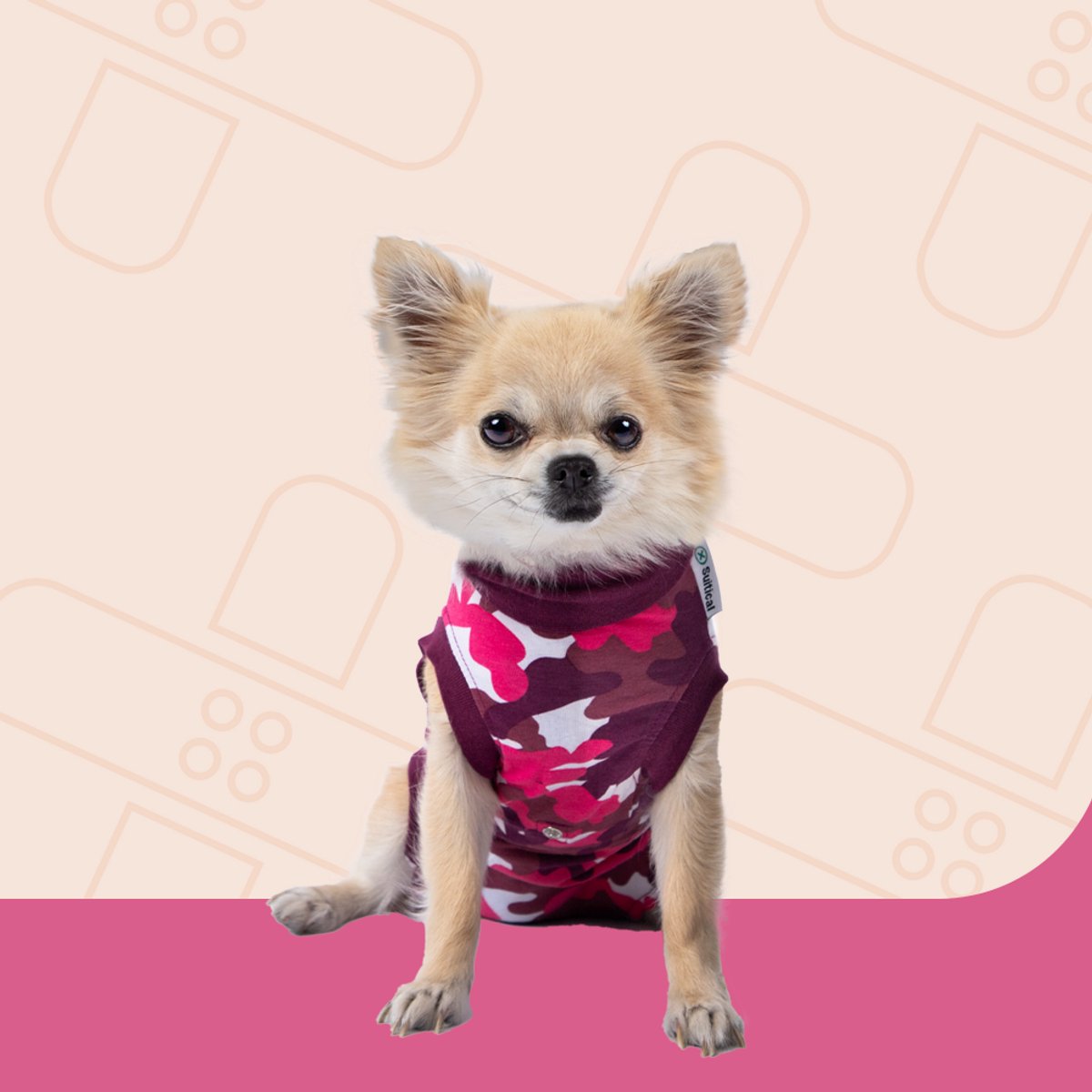 Bol.com Suitical Herstel Shirt Hond Roze Camouflage XXXS aanbieding