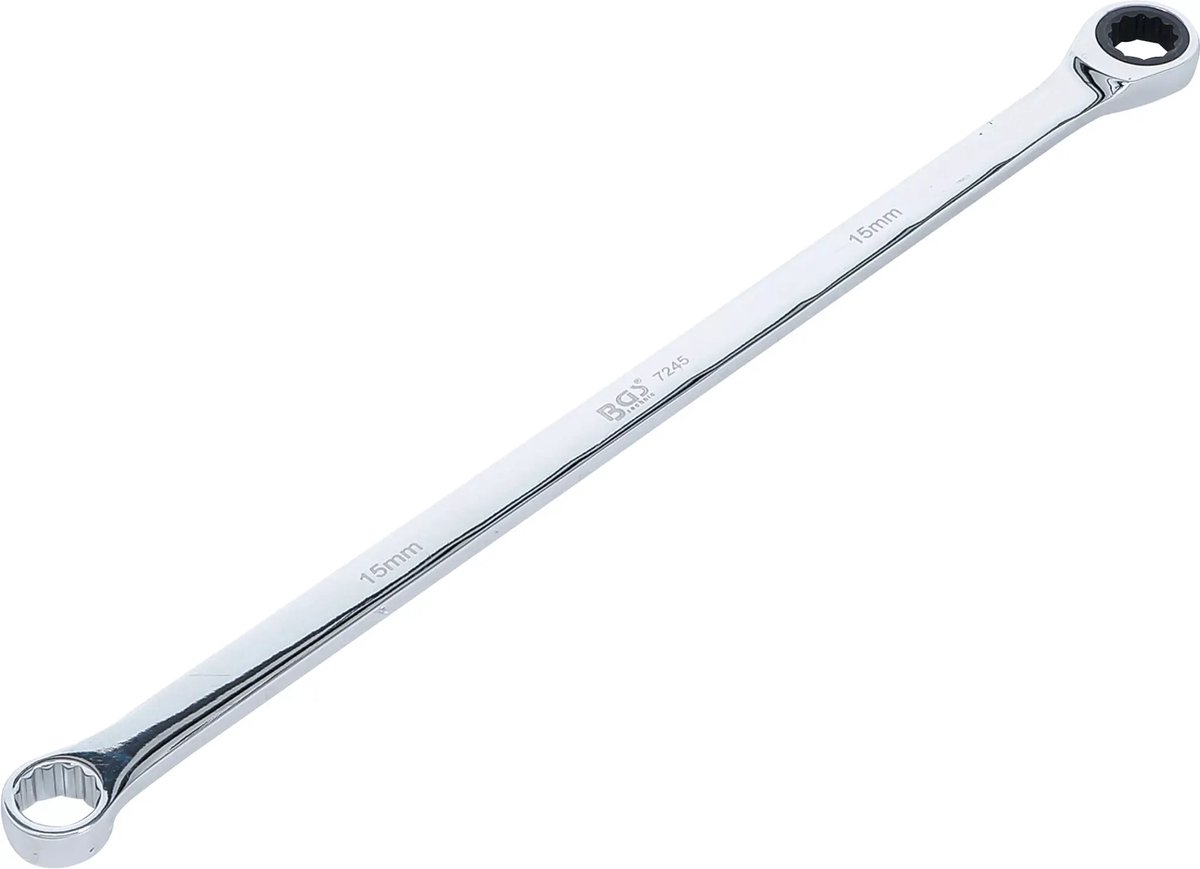 BGS Ratelring- en ringsleutel - extra lang - 15 mm