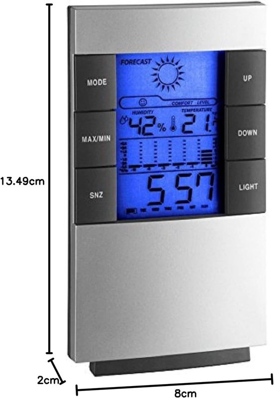 techno line WS6762weiß Funkwetterstation WS6762 Mit Außensender, Weiß techno line WS6762weiß Funkwetterstation WS6762 Mit Außensender, Weiß