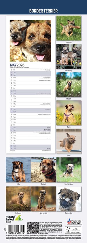 Border Terrier Kalender 2026 Slimline Kopen? Bestel Online