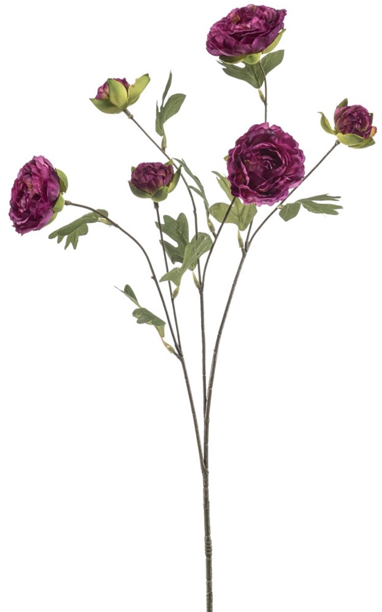 Emerald Kunstbloem Ranonkel 78cm paars - Kunstplant voor binnen