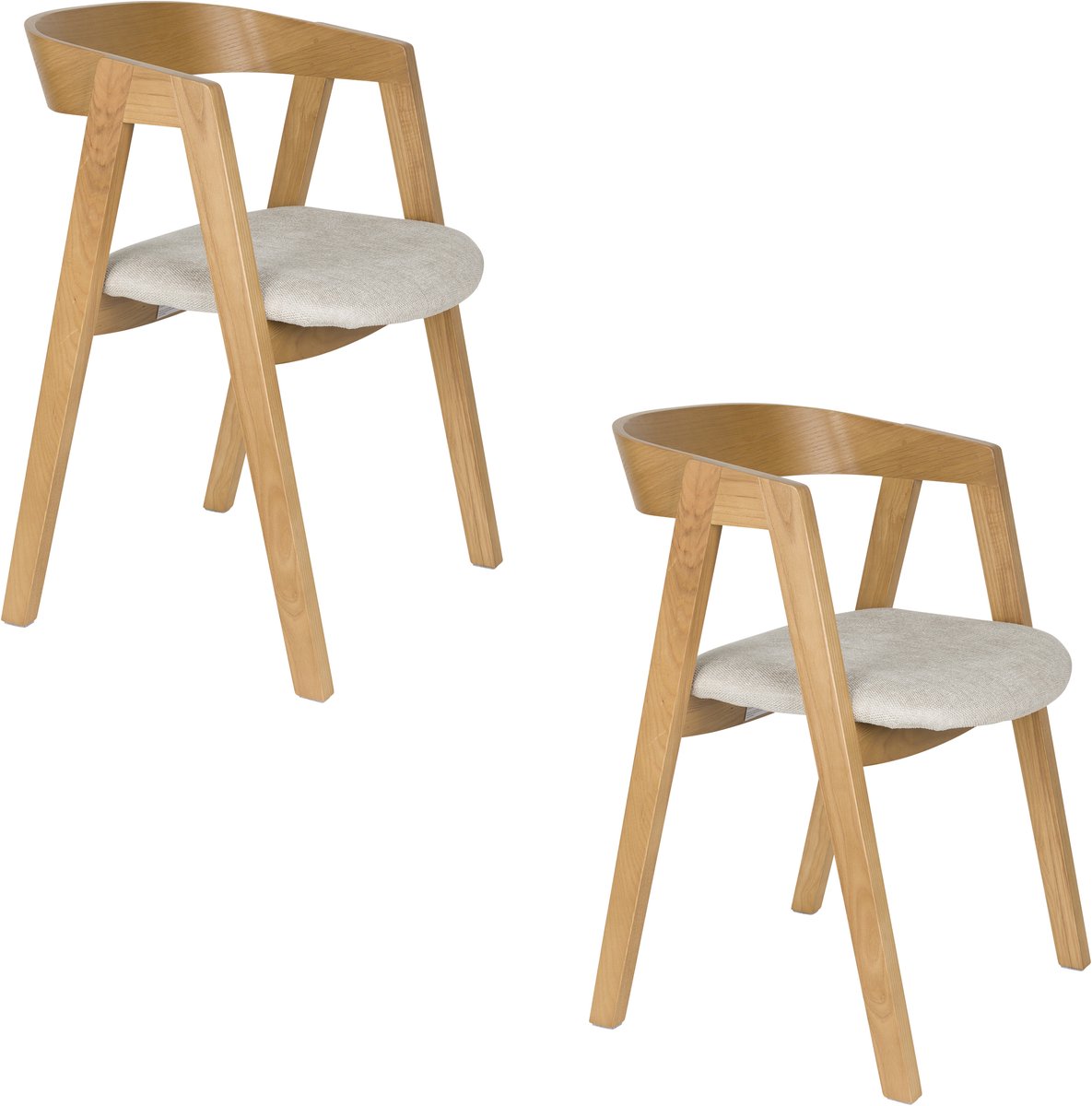Mads Eetkamerstoelen Naturel - Set van 2