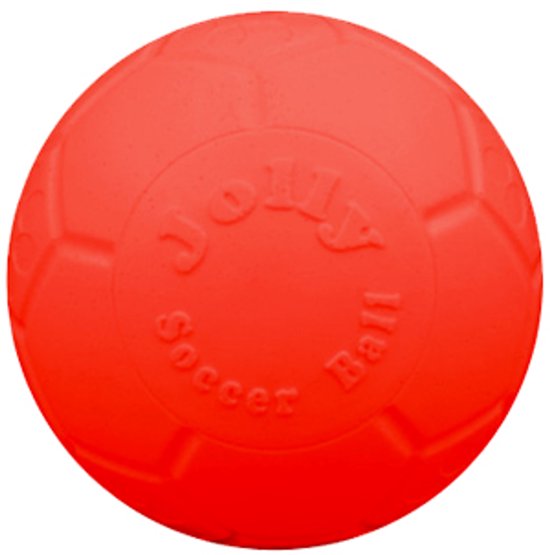 Oranje Jolly Soccer Ball op een witte achtergrond.