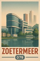Zoetermeer Poster - Steden Posters - Nederland - Tekst - Vintage - Reis - Wanddecoratie Woonkamer - 180 gram papier - 6675WV - Formaat 60 x 90cm
