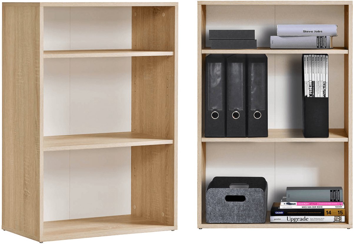 mokebo Boekenplank 'Der Bücherwurm' (91x60x34 cm) in bruin gemaakt van Hout, Boekenkast, Kantoorplank