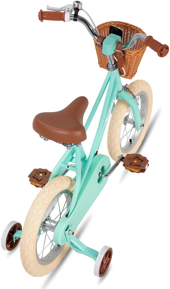 Joystar Fantasy Kinderfiets voor Meisjes - 16 Inch - Mand - Zijwieltjes - Bel - Handrem - Groen van JOYSTAR — afbeelding 3