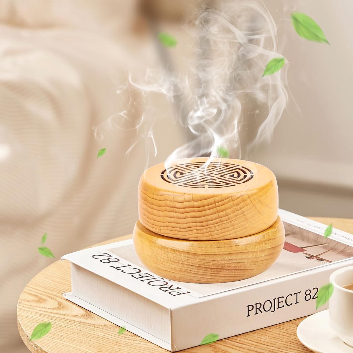2 Stuks Aromatherapie Diffuser - Houten Diffuser - Essentiële Olie Diffuser - Hout - Aromatherapie Anti-Muggen Aromatherapie Olie Diffuser - Kamergeur - Huismeubilair - Vluchtig - Geur Diffuser - 7 x 7 x 4 cm - Natuurlijke Houtkleur — cadeau in Wonen & Interieur - foto 2