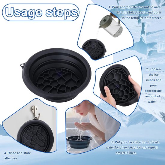 Bol à glace en silicone pour le visage,bol pour bain de glace,lavabo Bol à glace en silicone pour le visage,bol pour bain de glace,lavabo