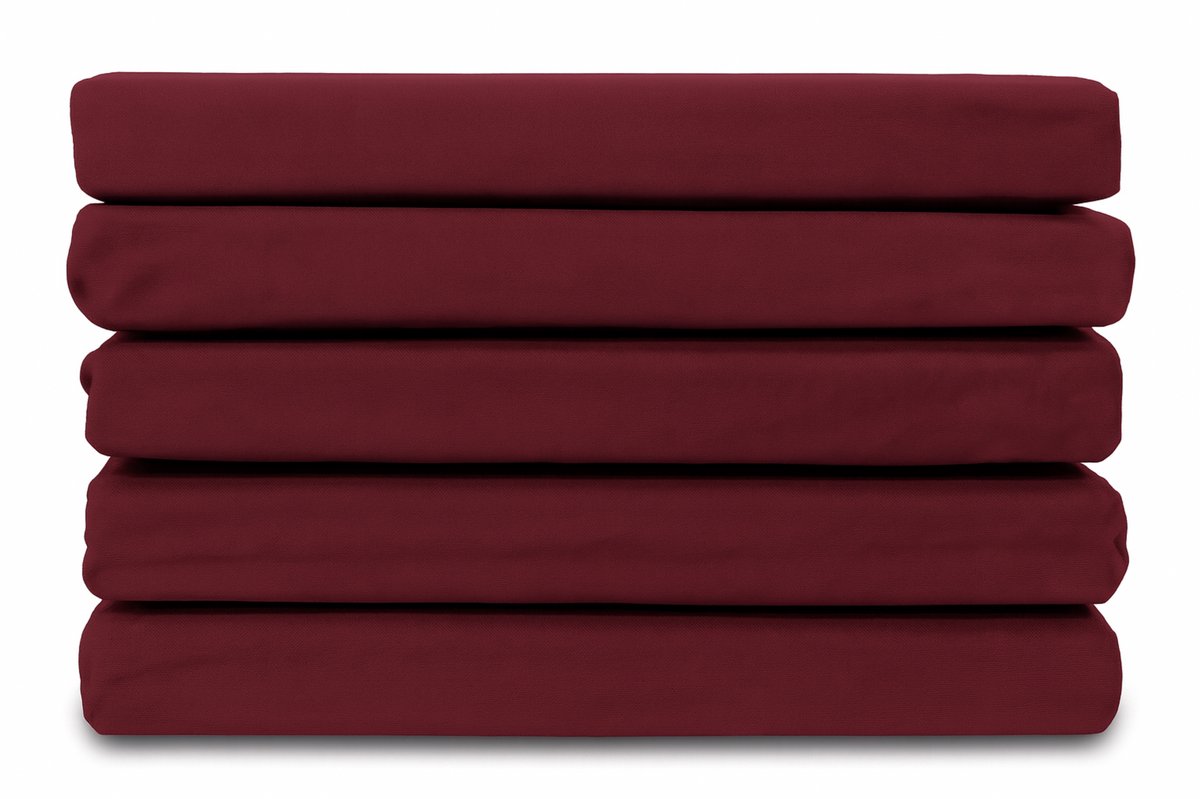 Ten Cate Hoeslaken 180 x 200 - Katoensatijn - Hoeslakens - Geschikt voor boxspring en matras - Hoekhoogte 35cm - Elastiek Rondom - Strijkvrij - Bordeauxrood