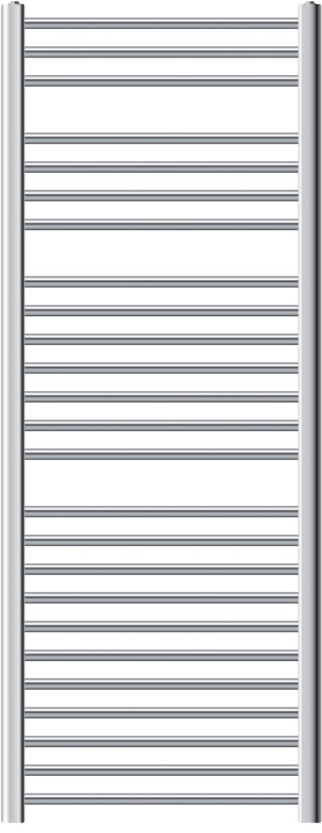 Elektrische badkamerradiator met verwarmingselement 1200W 600x1500 mm chroom rechte zijaansluiting & thermostaat digitaal display LuxeBath