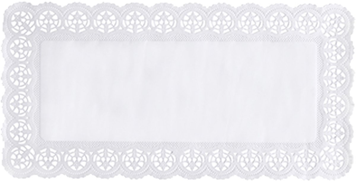 6 Taartranden hoekig 40 cm x 20 cm wit