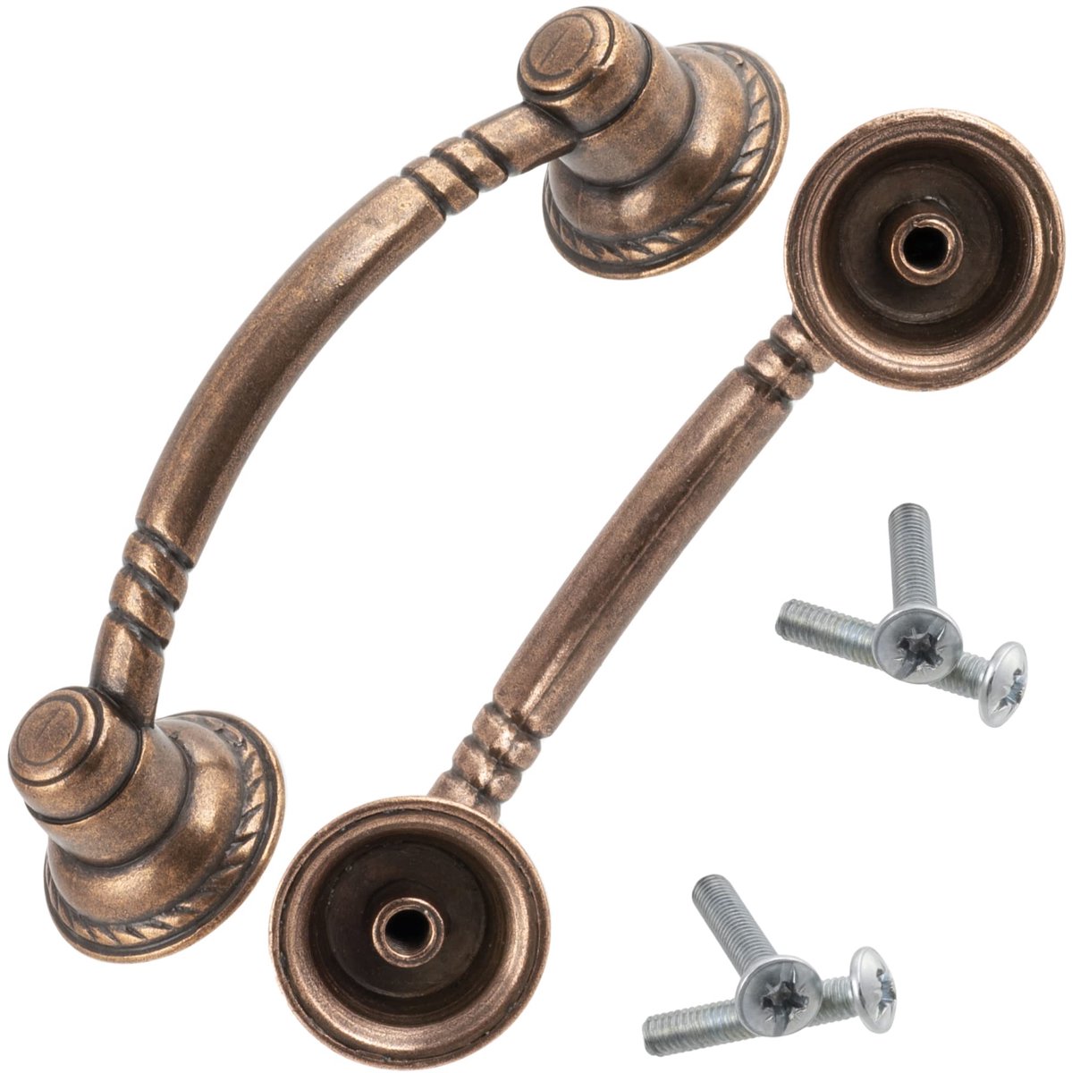 C41614 Set van 2 Meubelhandgrepen Vintage As 64 mm - Antiek Metalen Koperen Afwerking