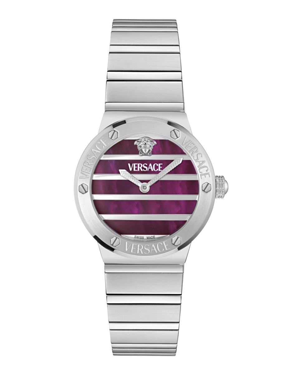 Versace Greca Logo Pearl VE0S00125 Horloge - Staal - Zilverkleurig - Ø 33 mm