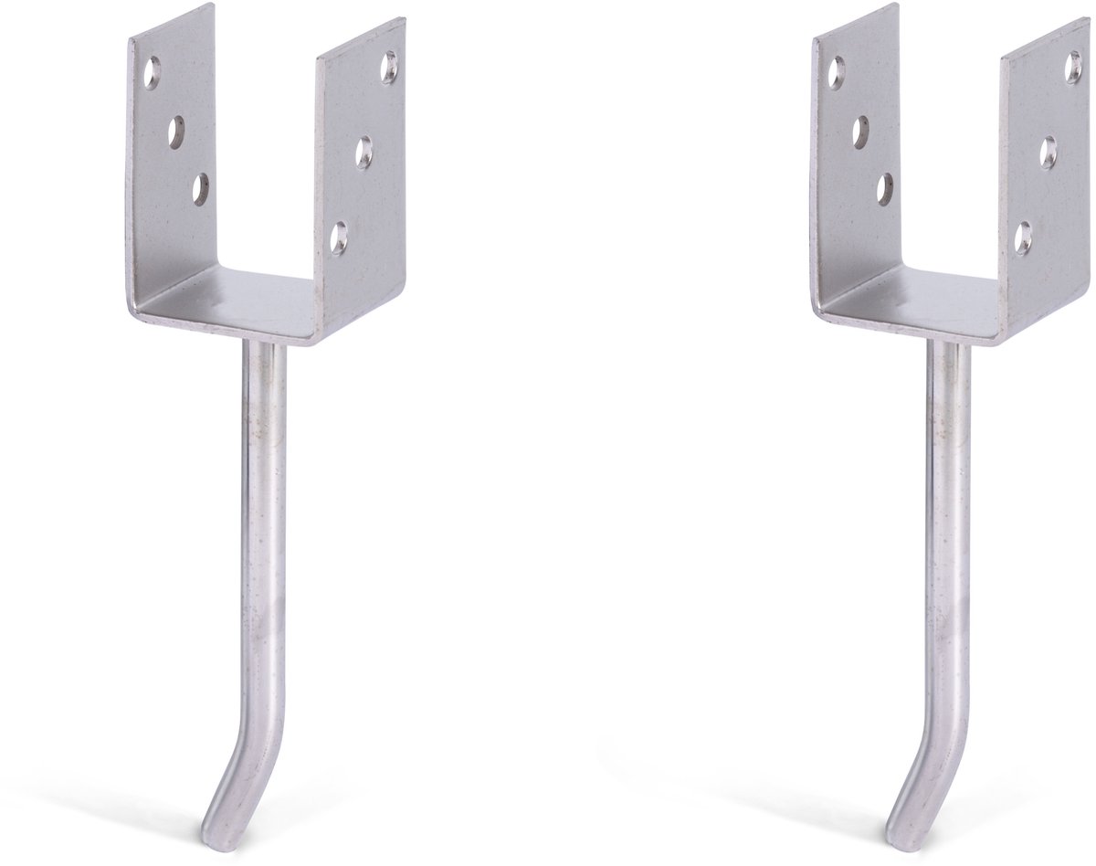 Alberts 2 x U-paaldrager mit Rundstahl-betonanker, 71x104 mm, betonanker 200 mm, thermisch verzinkt, voor inbetonneren