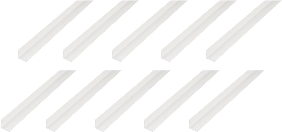 Alberts 10 x hoekprofiel, PVC, wit, 15 x 15 x 1 mm, lengte 1 m
