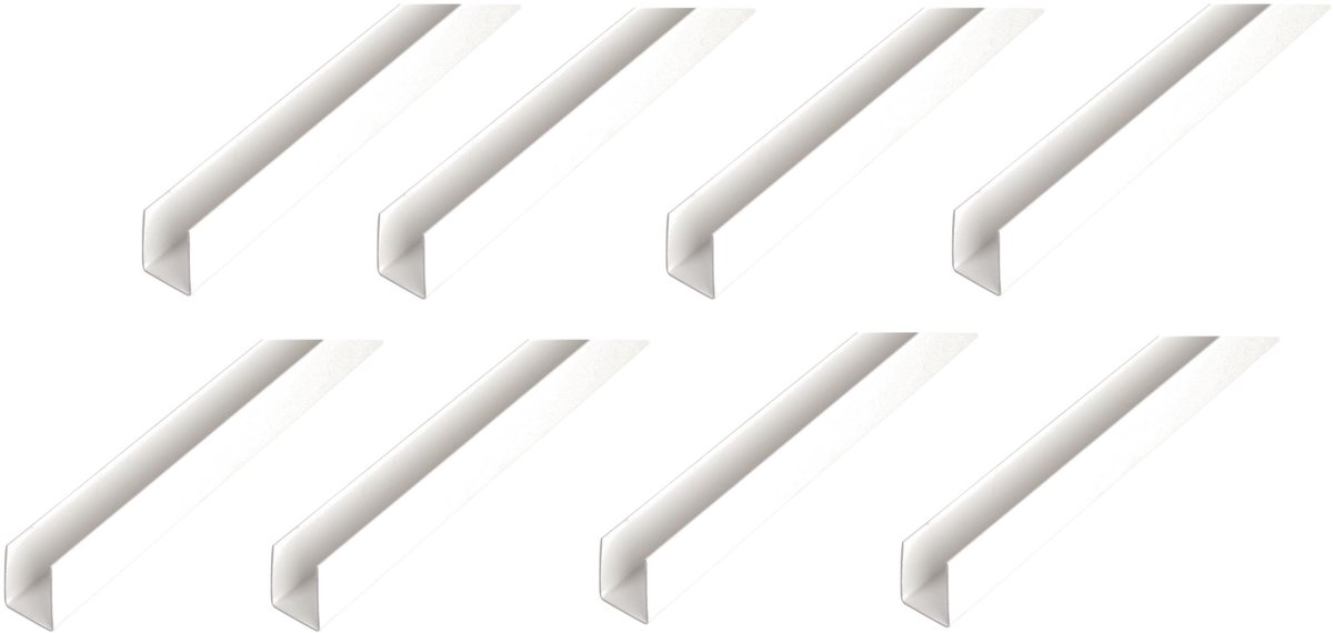 Alberts 8 x U-Profil, Aluminium, wit, 20 x 21 x 20 x 1 mm, lengte 2 m