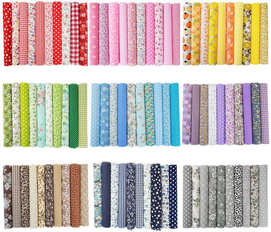 Lot de 100 tissus patchwork en Cotton , 10 x 10 cm, pour patchwork, Fabric en Cotton , Fabric en Cotton DIY , motif floral pour Sewing, patrons, bricolage, scrapbooking