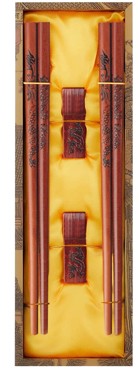 Cuhostki-2-Paar-Traditionele-Chinese-Eetstokjes-Houten-Long-Feng-Gezond