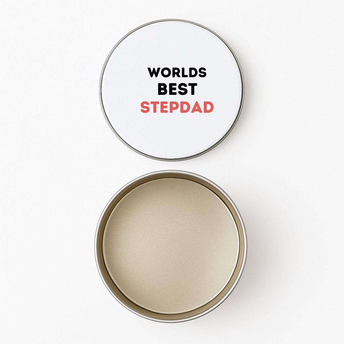 Hacebo® - worlds best stepdad koektrommel rond - de beste stiefvader - koekblik – koektrommels – bewaarblik - snoeptrommel - vader cadeautjes - vaderdag - verjaardagscadeau - verjaardag - cadeau - geschenk - kado - koek trommel - Ø 15 CM