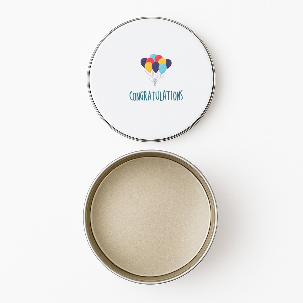Hacebo® - congratulations koektrommel rond - iemand die iets heeft behaald of jarig is - koekblik – koektrommels – bewaarblik - snoeptrommel - verjaardagscadeau - cadeau - kado - geschenk - verjaardag - koek trommel - Ø 15 CM