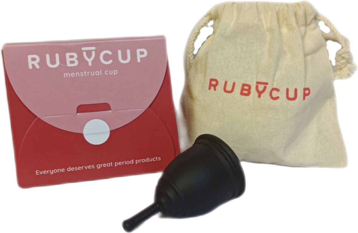 Ruby Cup Menstruatiecup – Herbruikbaar – Medisch Siliconen – 100% Vegan - Duurzaam & Comfortabel - small - zwart