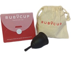 Ruby Cup Menstruatiecup – Herbruikbaar – Medisch Siliconen – 100% Vegan - Duurzaam & Comfortabel - small - zwart