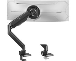 LEVANTU® Single Monitor Arm -Monitor arm Gasveer Curved Ultra Wide - Monitor beugel - Tot 49 inch & 20 KG - Monitor arm voor normale &curved schermen -Zwart