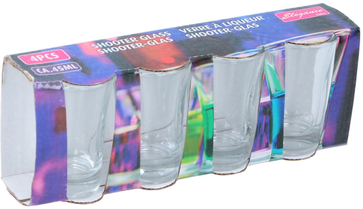 Shotglaasjes set 4-delig Ø4,4x7cm