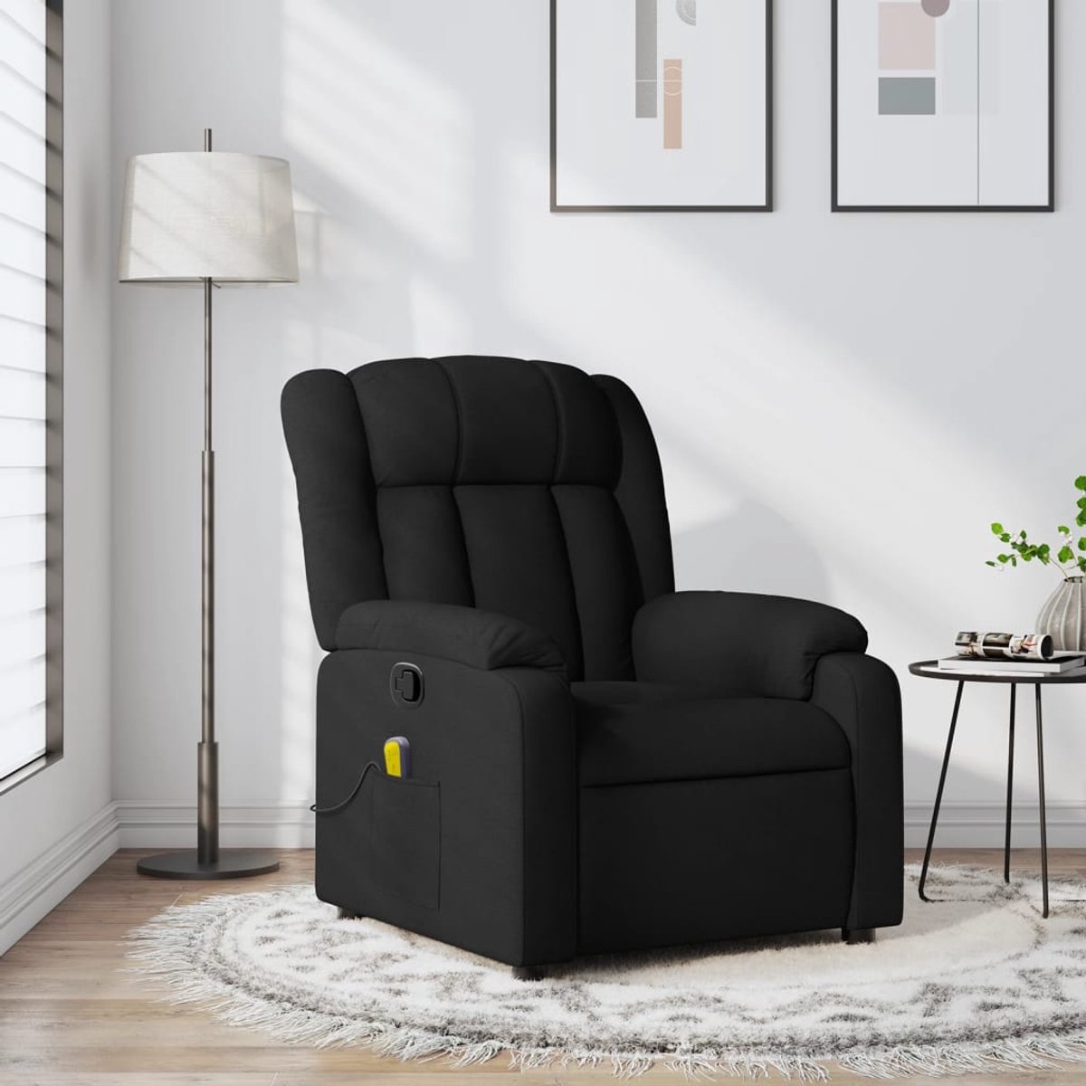 vidaXL Massagestoel - met - zwarte - stof