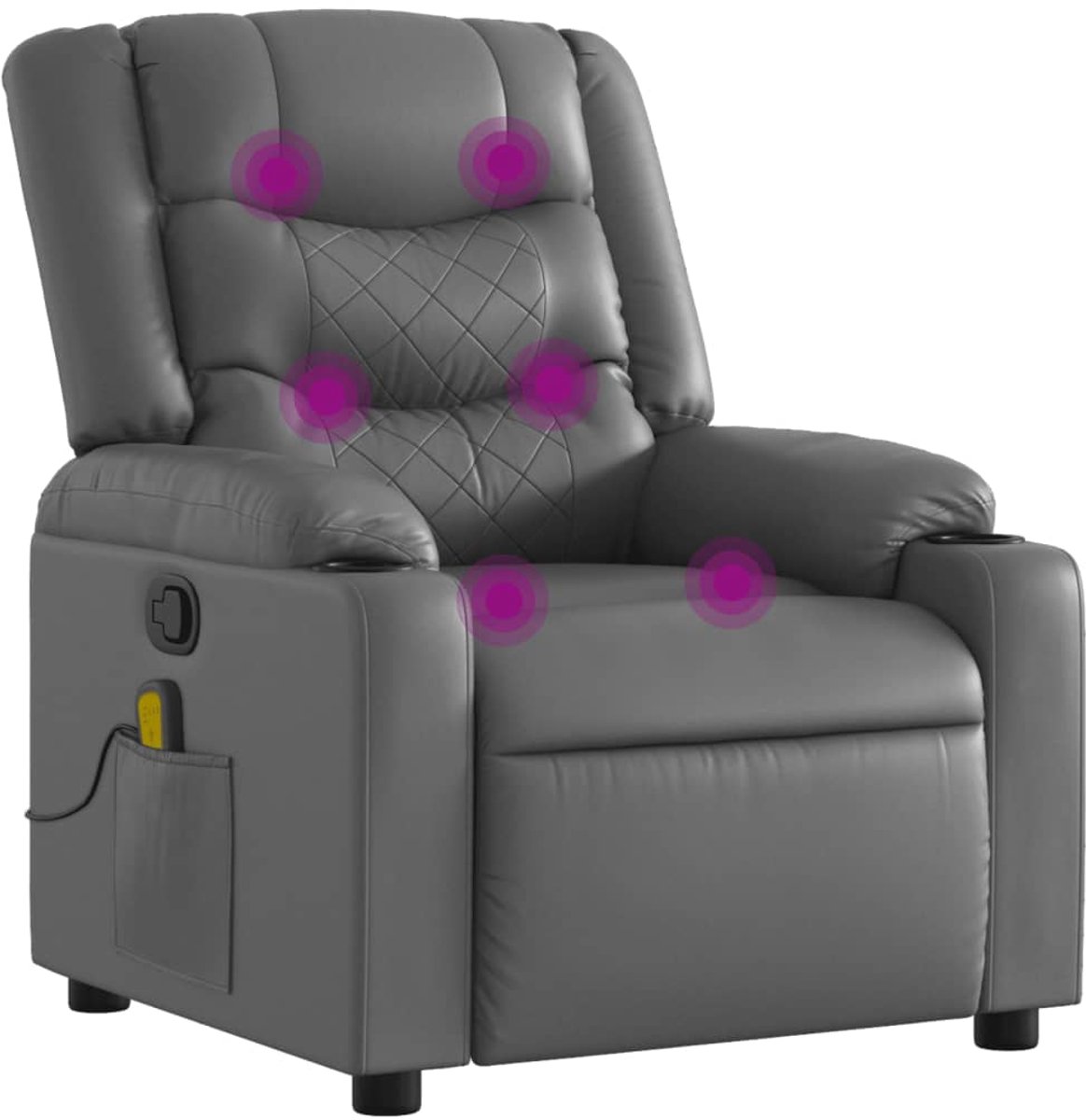 vidaXL Massagestoel - van - grijs - kunstleer