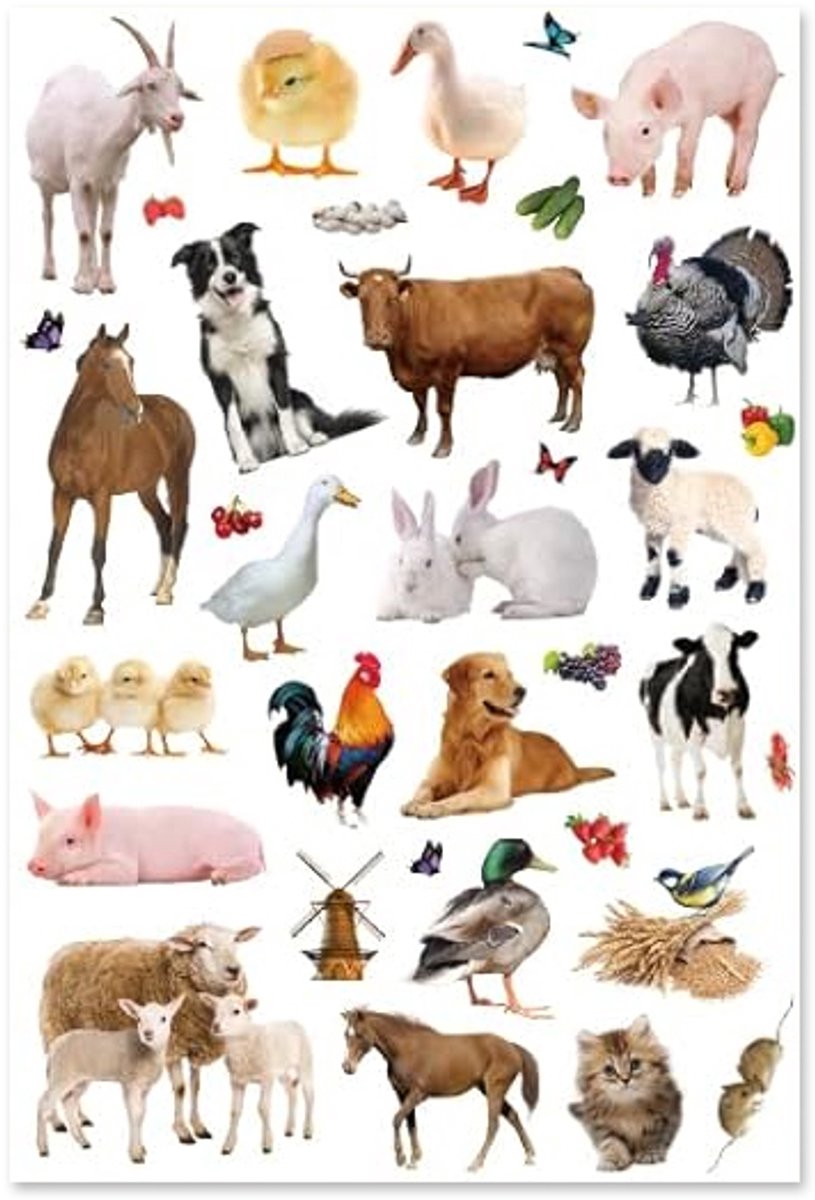 Boerderijdieren Stickers - 4 Grote Stickervellen Boerderij - Stickers Kind — afbeelding 2
