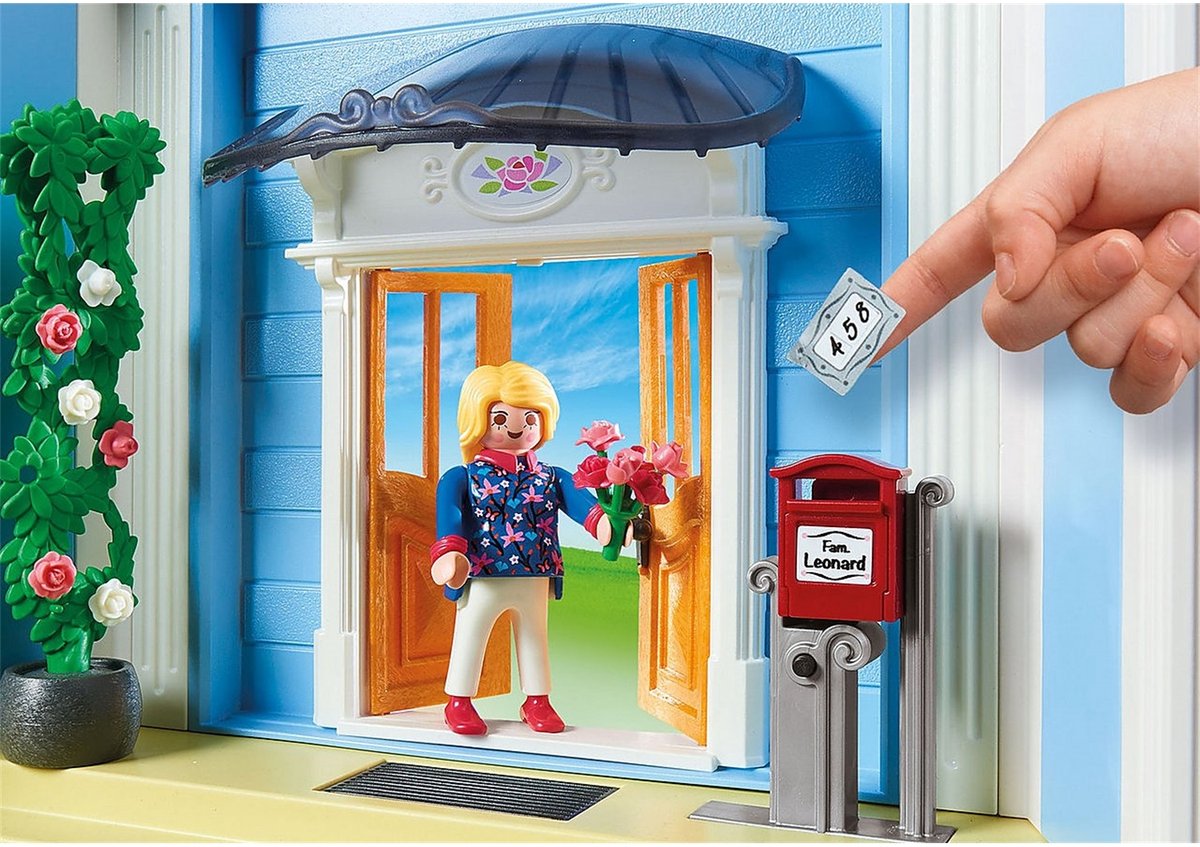 PLAYMOBIL Dollhouse - Groot herenhuis - Met dakterras, wenteltrappen, werkende deurbel en brievenbus om te openen - 70205 — afbeelding 3