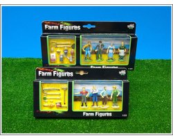 571931 Boer/Boerin 4 stuks met landbouw accessoires