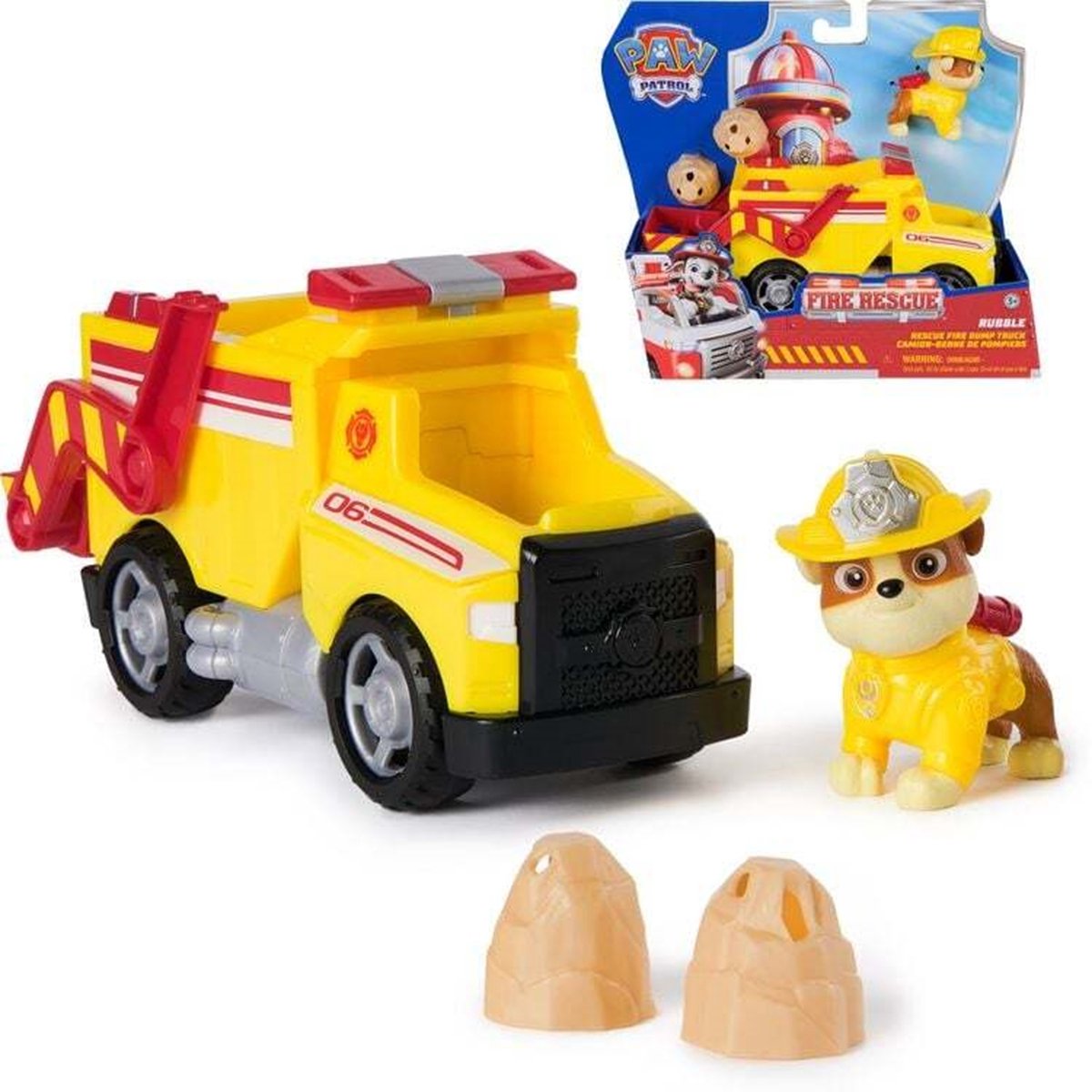 PAW Patrol - Brandweerredding - Rubble's kiepwagen - speelgoedauto met speelfiguur — afbeelding 9