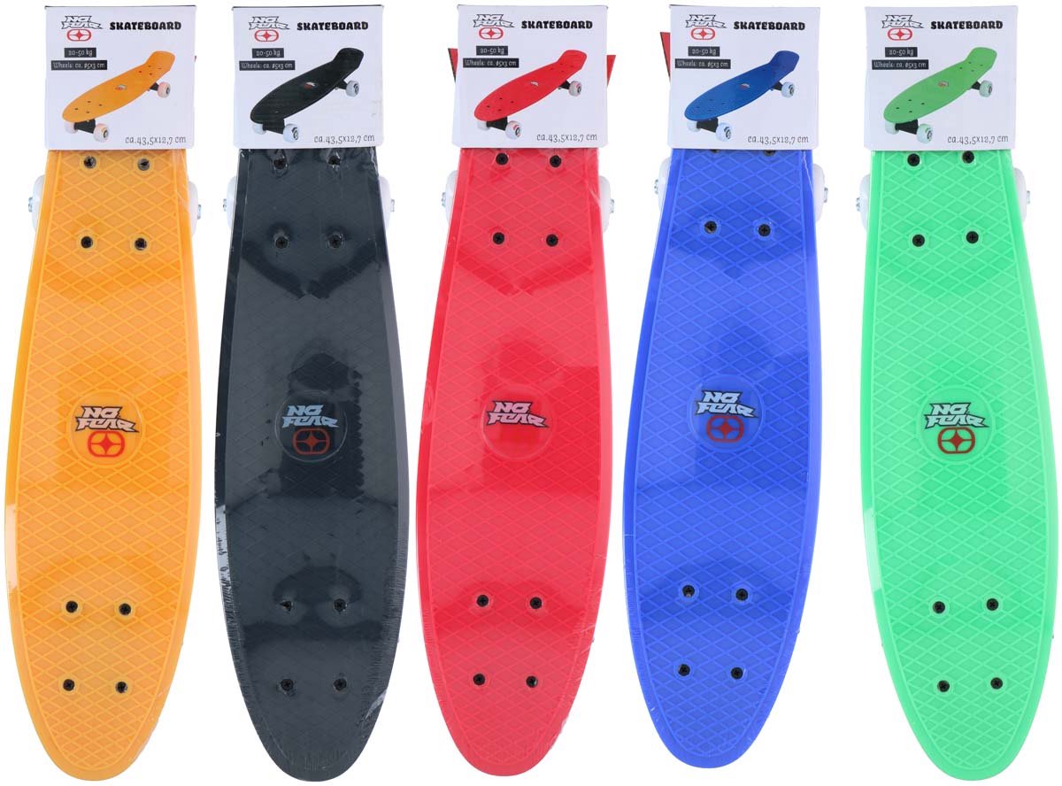 No Fear skateboard / pennyboard - geel - 57cm